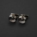 طقم قلم وكبك فضي غامق ماركة قريفون 4123MM - 5