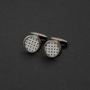 طقم قلم وكبك فضي غامق ماركة قريفون 4124MM - 4