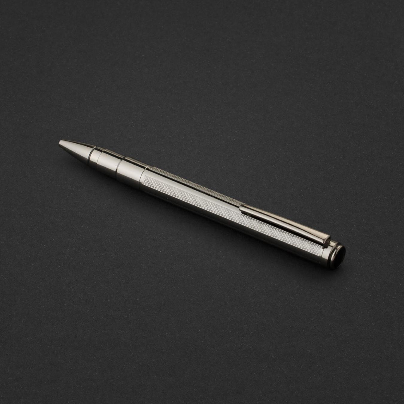 طقم قلم وكبك فضي غامق ماركة قريفون 4124MM