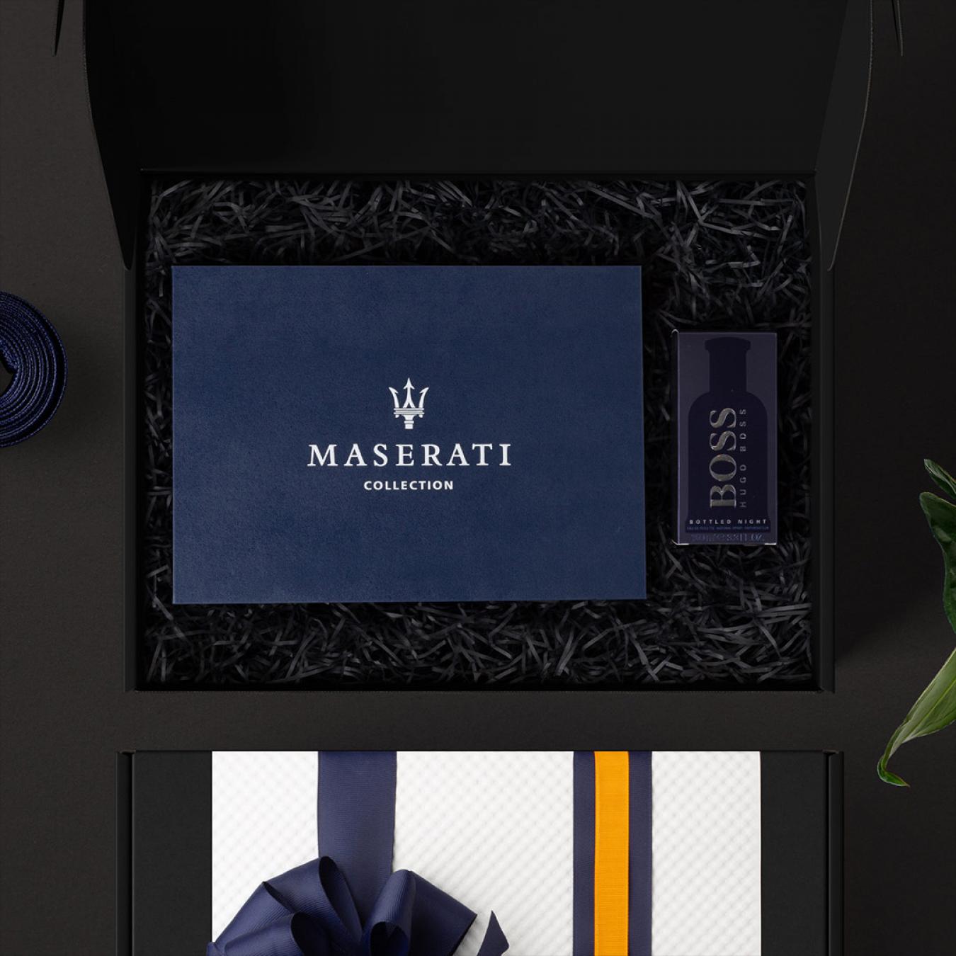 بوكس هدية مازيراتي شماغ و عطر مع التخصيص A15