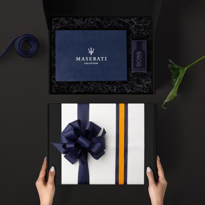 بوكس هدية مازيراتي شماغ و عطر مع التخصيص A15