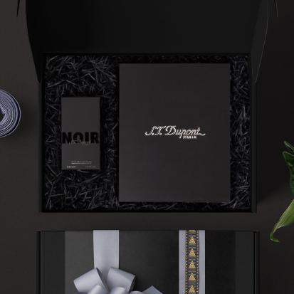 صندوق هدايا اس تي ديبون شماغ احمر و عطر مع التخصيص A28