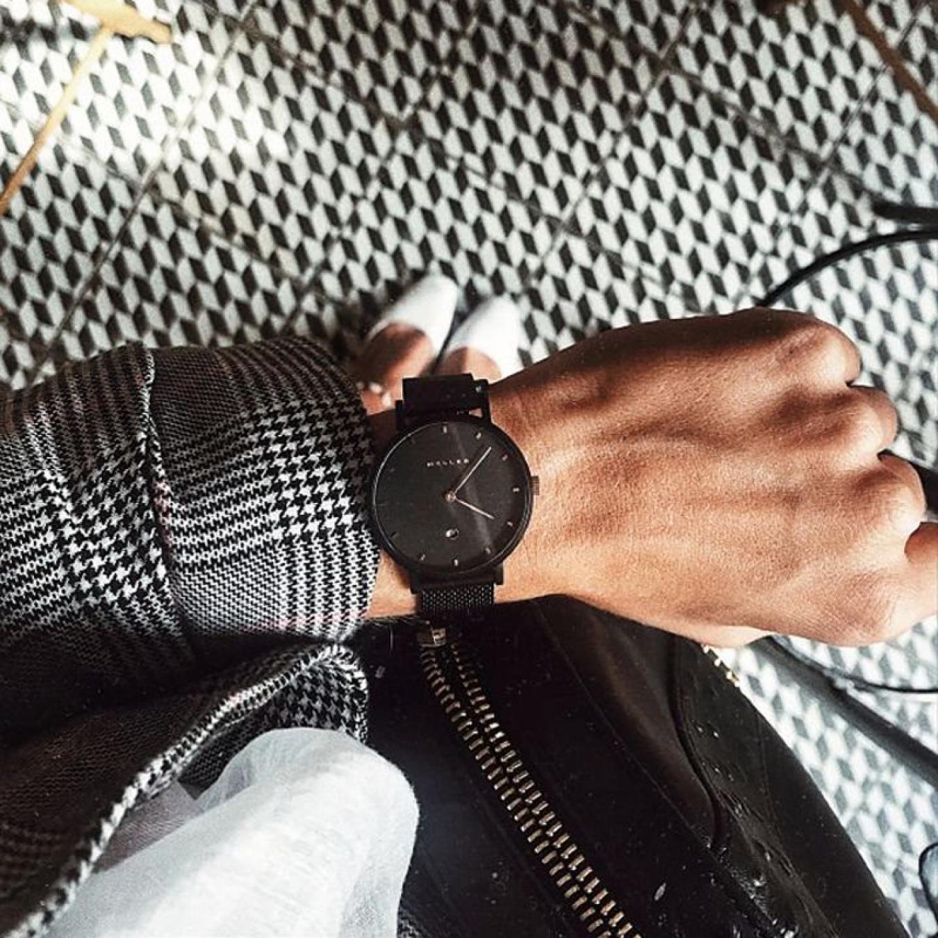 ساعة نسائيه ماركة ميلر أسود ومينا أسود W1NR-2BLACK
