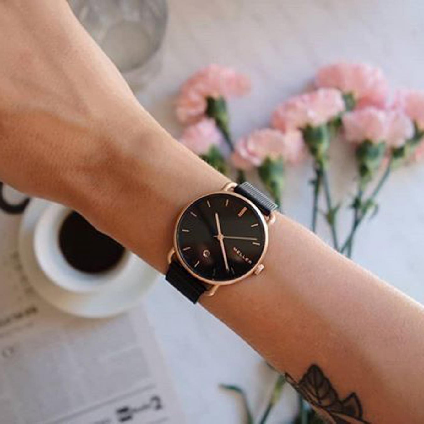 ساعة نسائيه فخمه ميلر أسود ومينا أسود W3R-2BLACK 