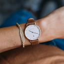 ساعة ماركة ميلر بني ومينا أبيض W1R-1CAMEL - 3