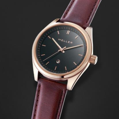 ساعة ماركة ميلر بني داكن ومينا أسود W9RN-1CHOCO