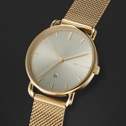 ساعة يد ميلر ذهبي ومينا فضي W3OO-2GOLD