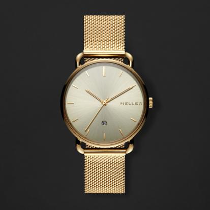ساعة يد ميلر ذهبي ومينا فضي W3OO-2GOLD