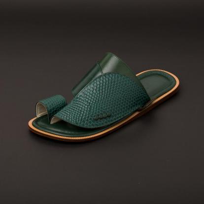 حذاء شرقي جلد طبيعي اخضر MH156