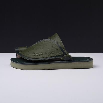 حذاء جلد طبيعي إيطالي اخضر MR312