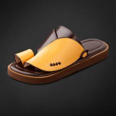 حذاء رسمي جلد طبيعي بني أصفر MS207