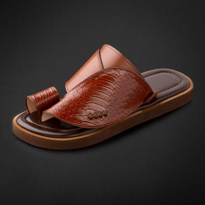 حذاء شرقي جلد طبيعي بني سوادنس MS214