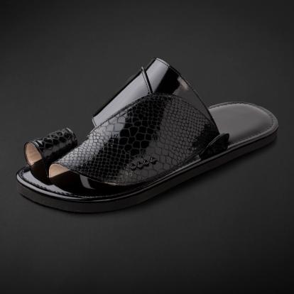 حذاء شرقي جلد طبيعي أسود سوادنس MS215
