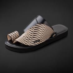 حذاء شرقي جلد طبيعي أسود بيج سوادنس MS221