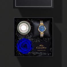 هدية ساعة نسائية مع ورد وشمعة معطرة CL03