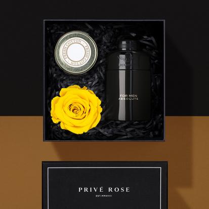 هدية وردة وشمعة مع عطر بنتلي ابسولوت فور مان