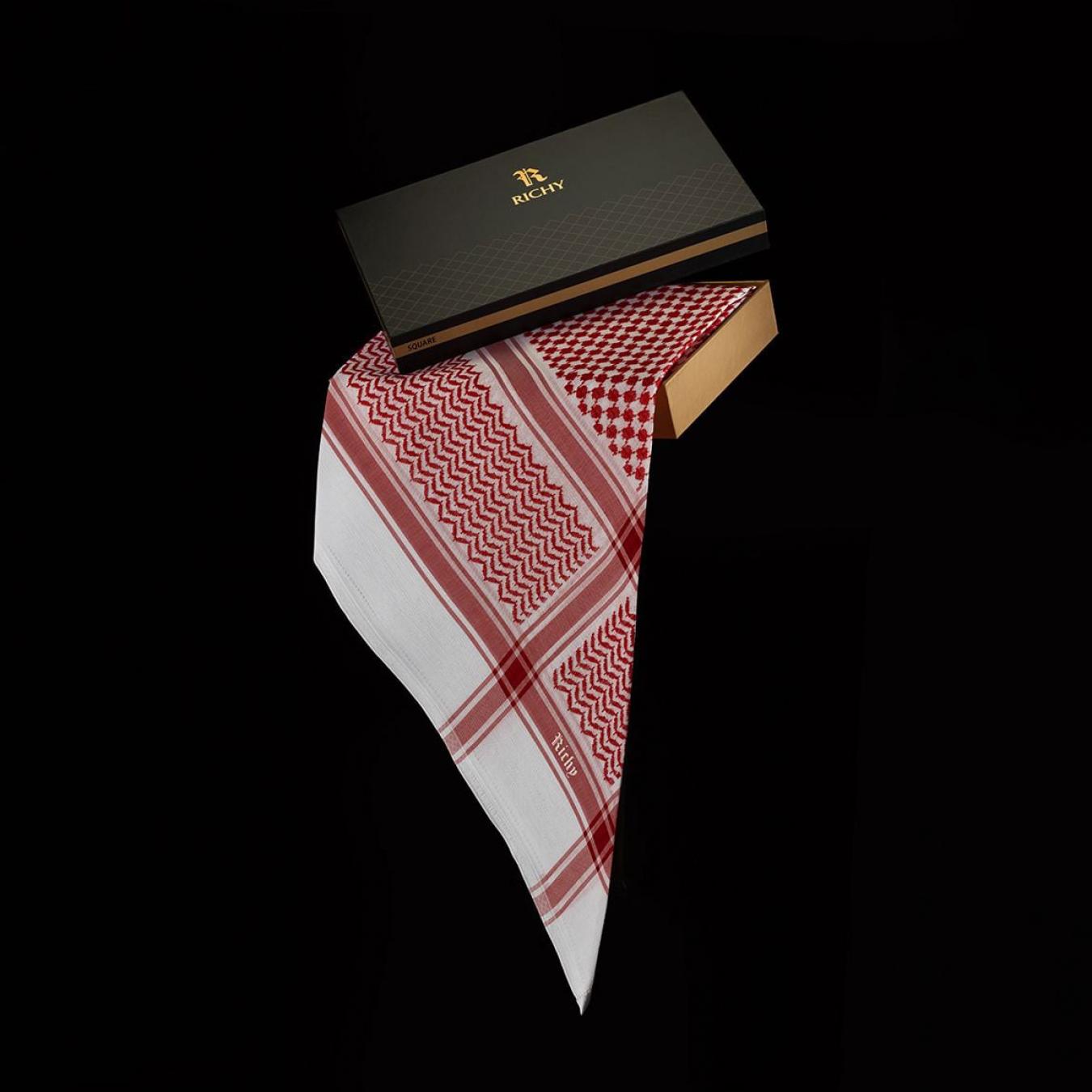 شماغ ريتشي سكوير احمر غامق
