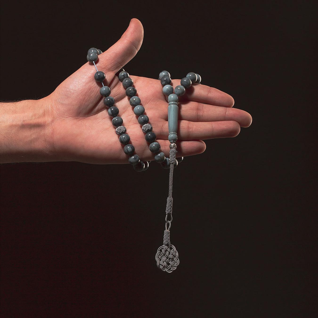 سبحة سحاب الليل بكلايت ازرق رمادي مميز 3T07