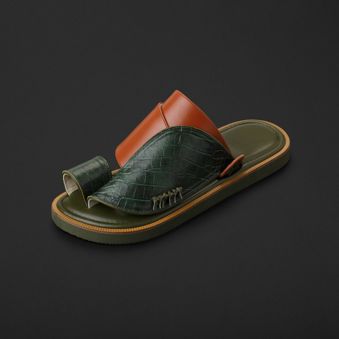 حذاء شرقي وطني اخضر بني سوادنس MS425