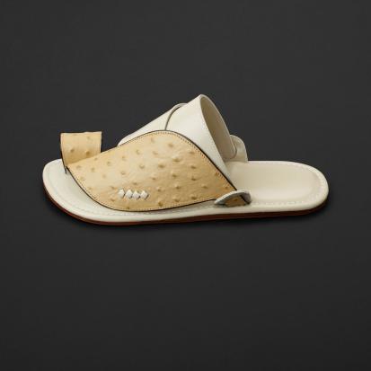 حذاء انيق بيج جلد سوادنس MS457