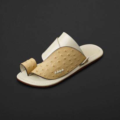 حذاء انيق بيج جلد سوادنس MS457
