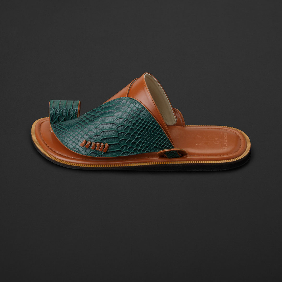 حذاء شرقي وطني اخضر زيتي جملي سوادنس MS466