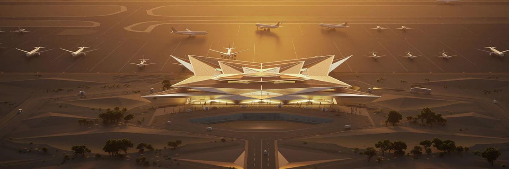 مطار أمالا الدولي Amaala  بتصميم السراب الصحراوي 