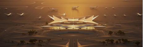 مطار أمالا الدولي Amaala  بتصميم السراب الصحراوي 