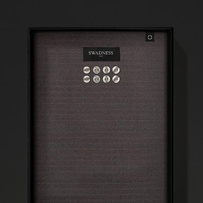 قماش شتوي مخطط رمادي سوادنس SK415