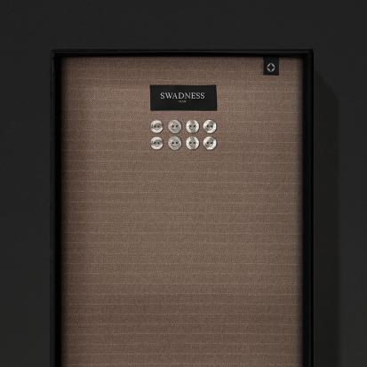 قماش ثوب شتوي مخطط بيج سوادنس SK416
