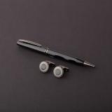 هدية طقم قلم وكبك مع ورد طبيعي PR01 - BM02