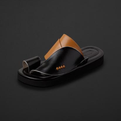 حذاء شرقي رجالي اسود بني سوادنس SN1601