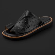 حذاء رجالي كاجول جلد طبيعي أسود فخم SK1101