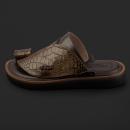 حذاء جلد طبيعي رجالي بني غامق SK1402 - 1