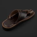 حذاء جلد طبيعي رجالي بني غامق SK1402 - 2