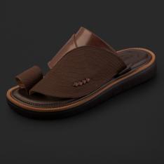 حذاء زبيري بني جلد طبيعي مميز SK1202