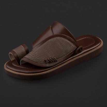 حذاء شرقي جلد طبيعي بني سوادنس SE7108