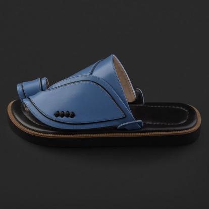 حذاء شرقي كلاسيكي أزرق جلد طبيعي SE9104