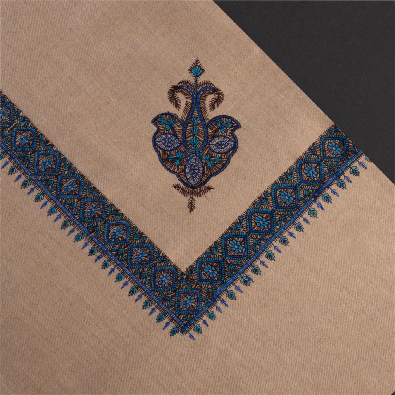 شماغ كشميري تطريز ازرق | sh57