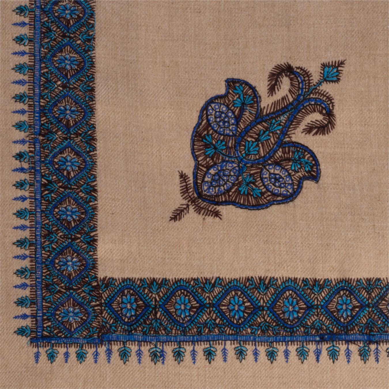 شماغ كشميري تطريز ازرق | sh57