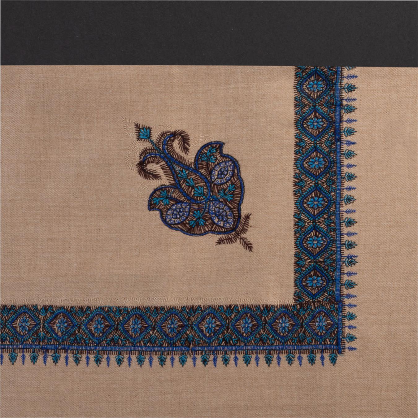 شماغ كشميري تطريز ازرق | sh57