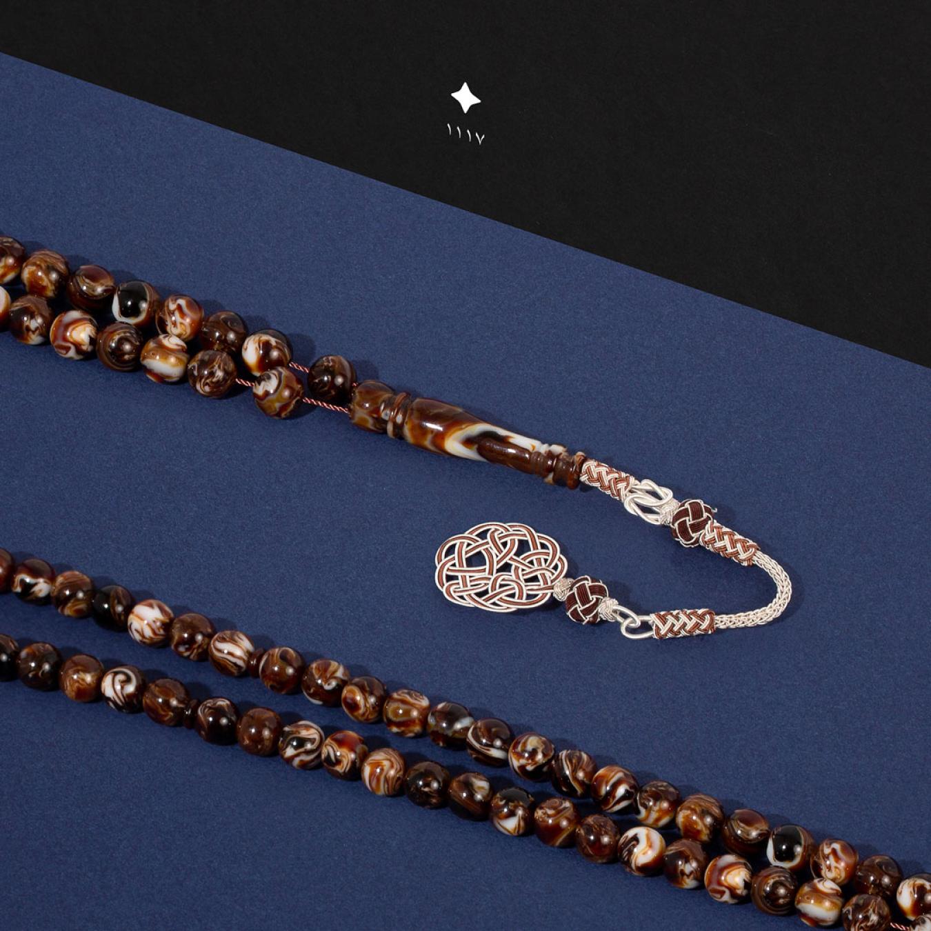 مسباح بكلايت بلجيكي مع طربزون فضة TK316