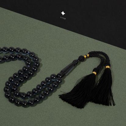 مسباح بكلايت اسود شفاف مع كركوشة TK320
